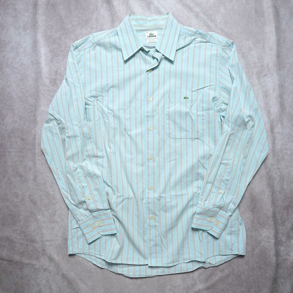 Lacoste Classic Striped Button Front Dress Shirt - Men’s 42 / Large